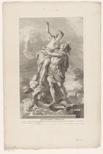 Ontvoering van Helena door Paris by Louis Desplaces