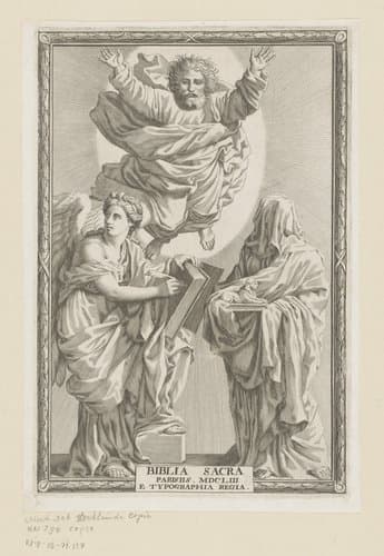 God met personificatie van Geschiedenis en Profetie by anonymous