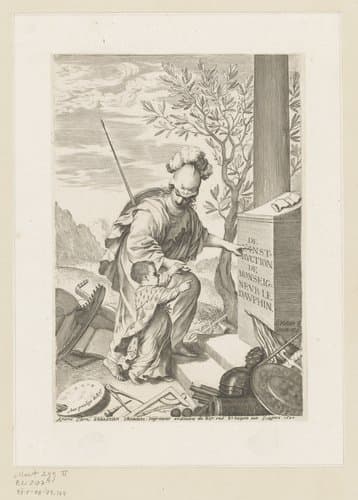 Minverva met Lodewijk XIV van Frankrijk op 2-jarige leeftijd by Claude Mellan