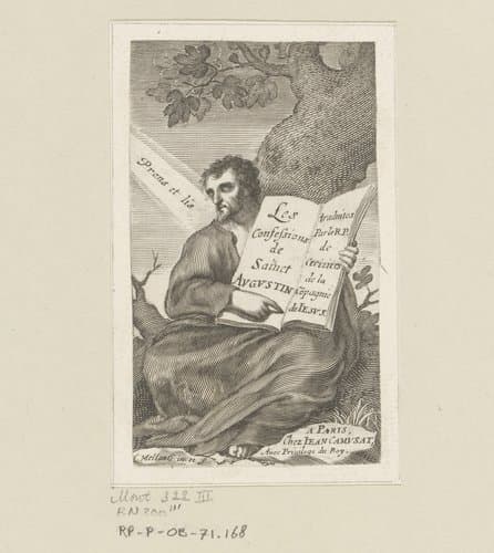 H. Augustinus aan de voet van een boom gezeten by Claude Mellan