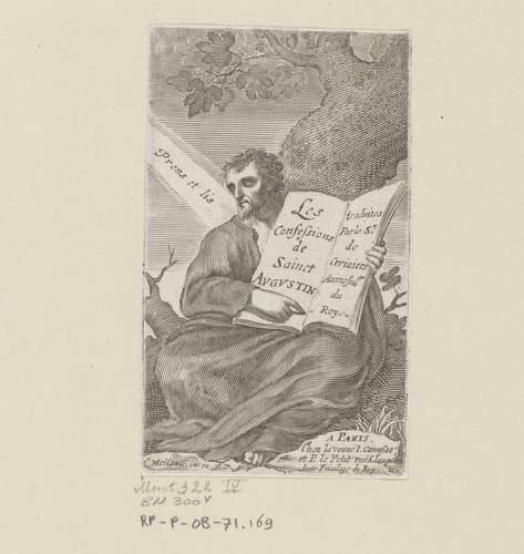 H. Augustinus aan de voet van een boom gezeten by Claude Mellan
