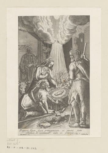 Aanbidding der herders by Claude Mellan