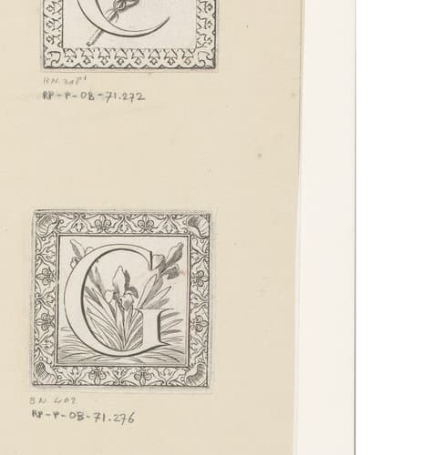 Letter G met fleurs de lis by Claude Mellan