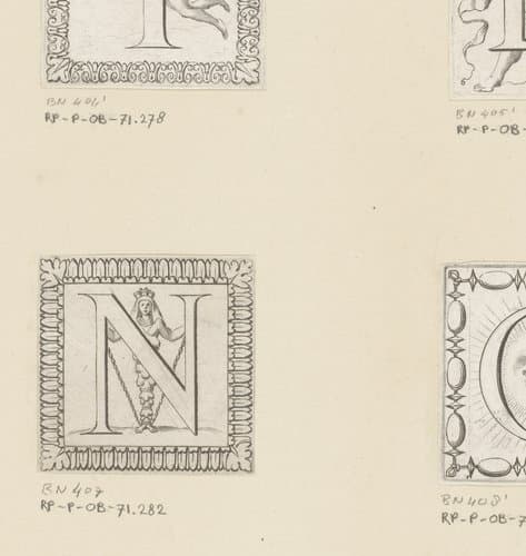 Letter N met Artemis van Efeze by Claude Mellan