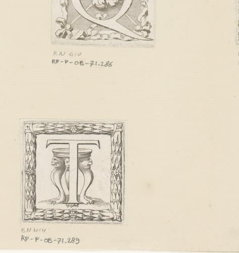 Letter T met een tafel by Claude Mellan
