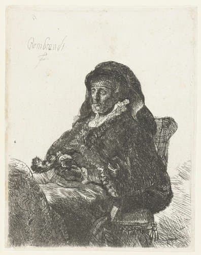 Weduwe met zwarte handschoenen by anonymous
