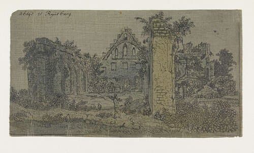 Ruins of the Abbey of Rijnsburg, Small Version by Hercules Segers