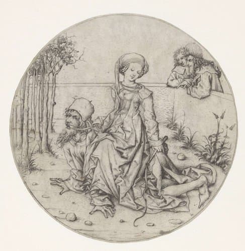 Aristoteles en Phyllis by Meester van het Amsterdamse Kabinet