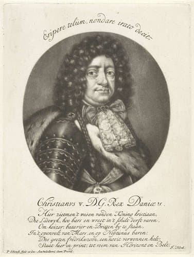 Portret van Christiaan V, koning van Denemarken en Noorwegen by Pieter Schenk (I)