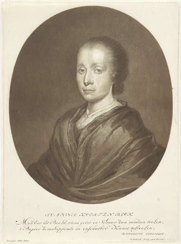 Portret van de knipkunstenares Johanna Koerten by Pieter Schenk (I)