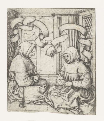 Twee monniken by Meester van het Amsterdamse Kabinet