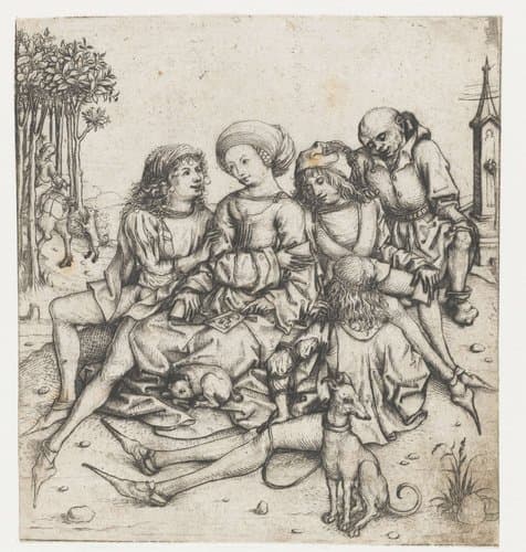 Kaartspelers by Meester van het Amsterdamse Kabinet