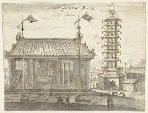 Chinese tempel en pagode by Joan Nieuhof
