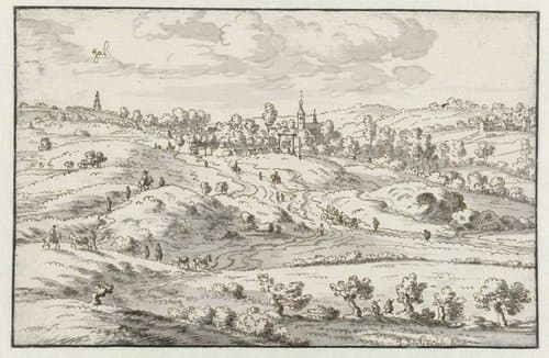 View of Lembeek, Flemish Brabant by Josua de Grave