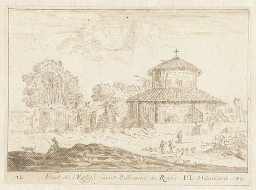Santo Stefano Rotondo te Rome by Monogrammist PL (tekenaar)