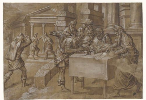 Salomon doet het bevel uitgaan om de tempel te bouwen by anonymous
