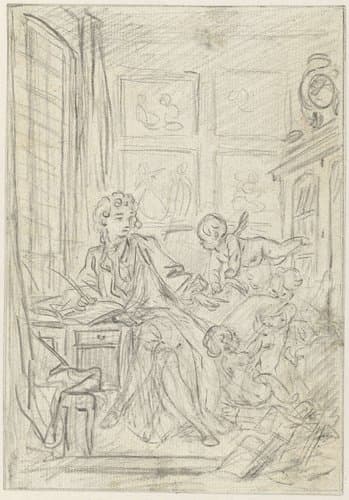 De inspiratie van de dichter by François Boucher
