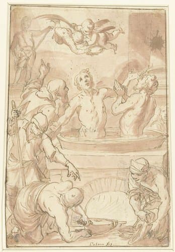 Marteling van de heiligen Crispinus en Crispinianus by anonymous