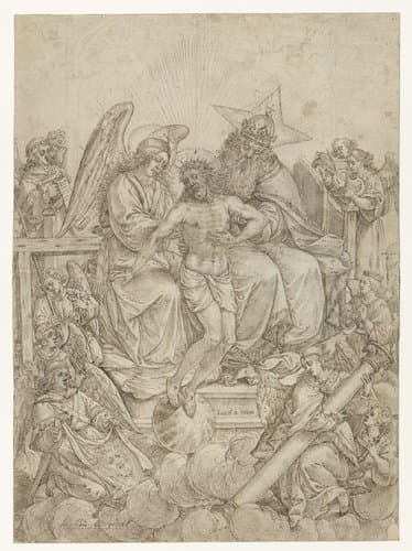 Genadestoel omringd door engelen by Jacques de Gheyn (I)