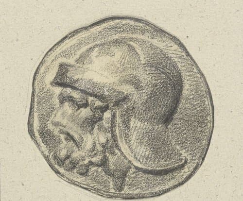Krijger met helm by Eugène Delacroix