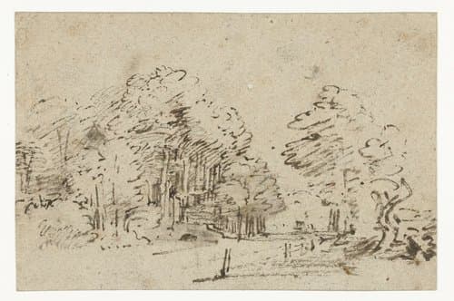 Gezicht op de Amstelveenseweg buiten Amsterdam by Rembrandt van Rijn