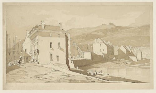 Binnenhaven en kade te Fécamp by John Sell Cotman
