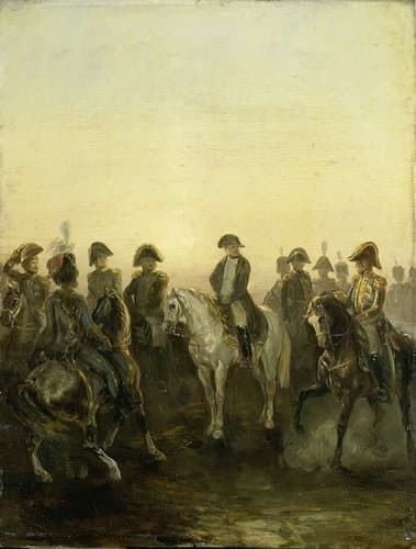 Napoleon met zijn staf by Charles Rochussen