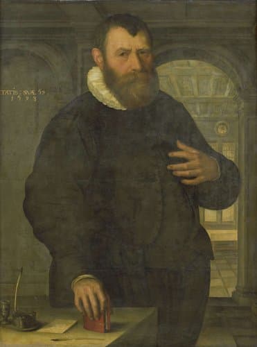 Portret van Bartholomeus van der Wiere (1534-1603) by Jan Claesz.