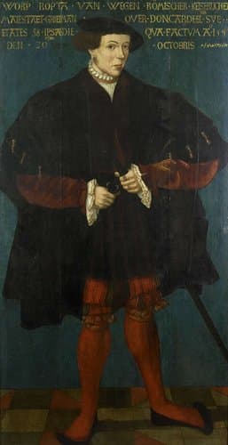Worp van Ropta (1504-51). Grietman van Oost-Dongeradeel by Friese School 1542