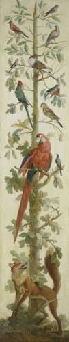 Decoratieve schildering met planten en dieren by anonymous