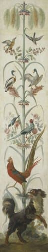 Decoratieve schildering met planten en dieren by anonymous