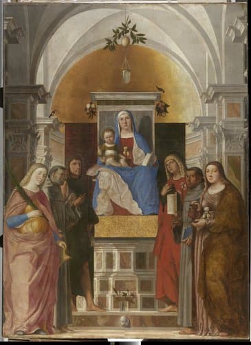 Madonna and Child with Sts Catherine by Marcello Fogolino