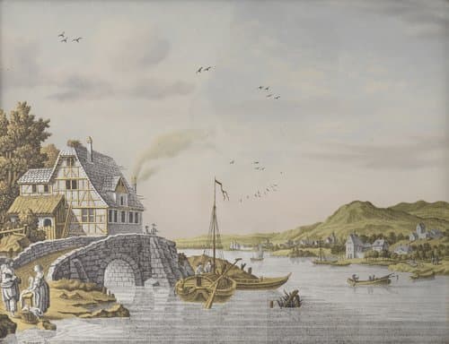 Houses along a River