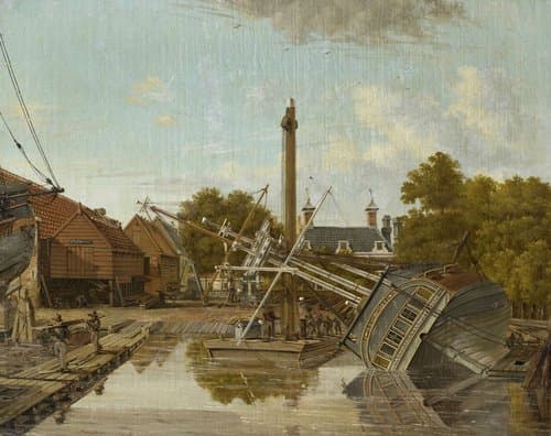 The Shipyard 'St Jago'on Bickers Eiland by Pieter Godfried Bertichen