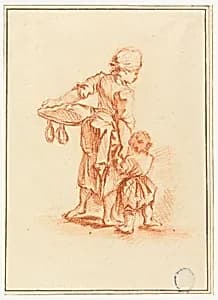 A Woman Leading a Child