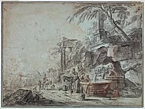 At a Fountain