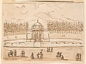 Basin with a pavilion in a park by Giuseppe Barberi, Italian, 1746–1809