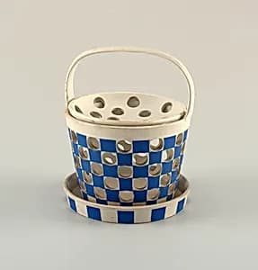 Basket, lid and dish by Wedgwood, English, established 1759