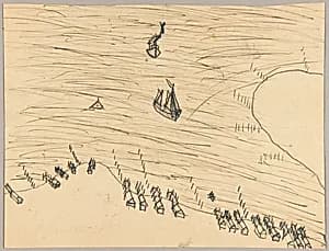 Boats and Coastline by Unidentified (American)