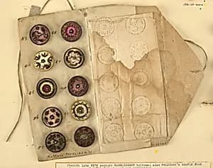 Button sample book by Unknown
