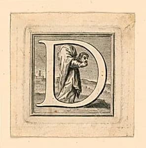 Decorated capital letters C and D