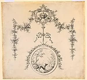 Design for a Decorative Swag by Clément Pierre Marillier, French, 1740 – 1808