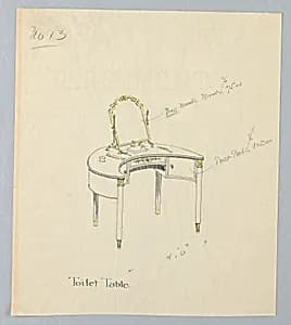 Design for Toilet Table No. 13 by A.N. Davenport Co.
