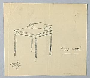 Design for Writing Table #44 in Oak by A.N. Davenport Co.