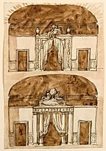 Designs for Bedroom Alcove Walls by Giuseppe Barberi, Italian, 1746–1809