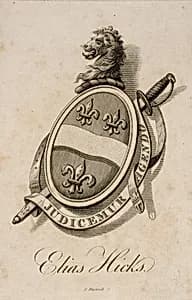 Elias Hicks Bookplate by Peter Maverick