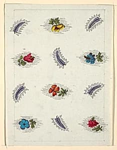 Floral design for printed textile by Louis-Albert DuBois, Swiss, 1752–1818