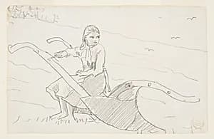 Girl Seated on a Plow by Winslow Homer, American, 1836–1910