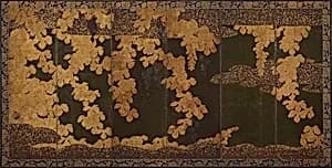 Grape vines 葡萄図屏風 by Kano Eitoku 狩野永徳 (1543-1590)