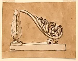 Lower end of staircase railing by Giuseppe Barberi, Italian, 1746–1809